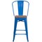 Flash Furniture High Blue Metal Counter Height Stool with Back and Wood Seat, 24", PK4 4-CH-31320-24GB-BL-WD-GG - alternate 7